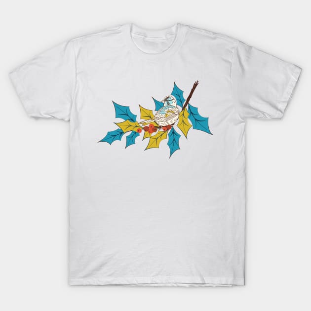 Berries and Birds T-Shirt by SWON Design